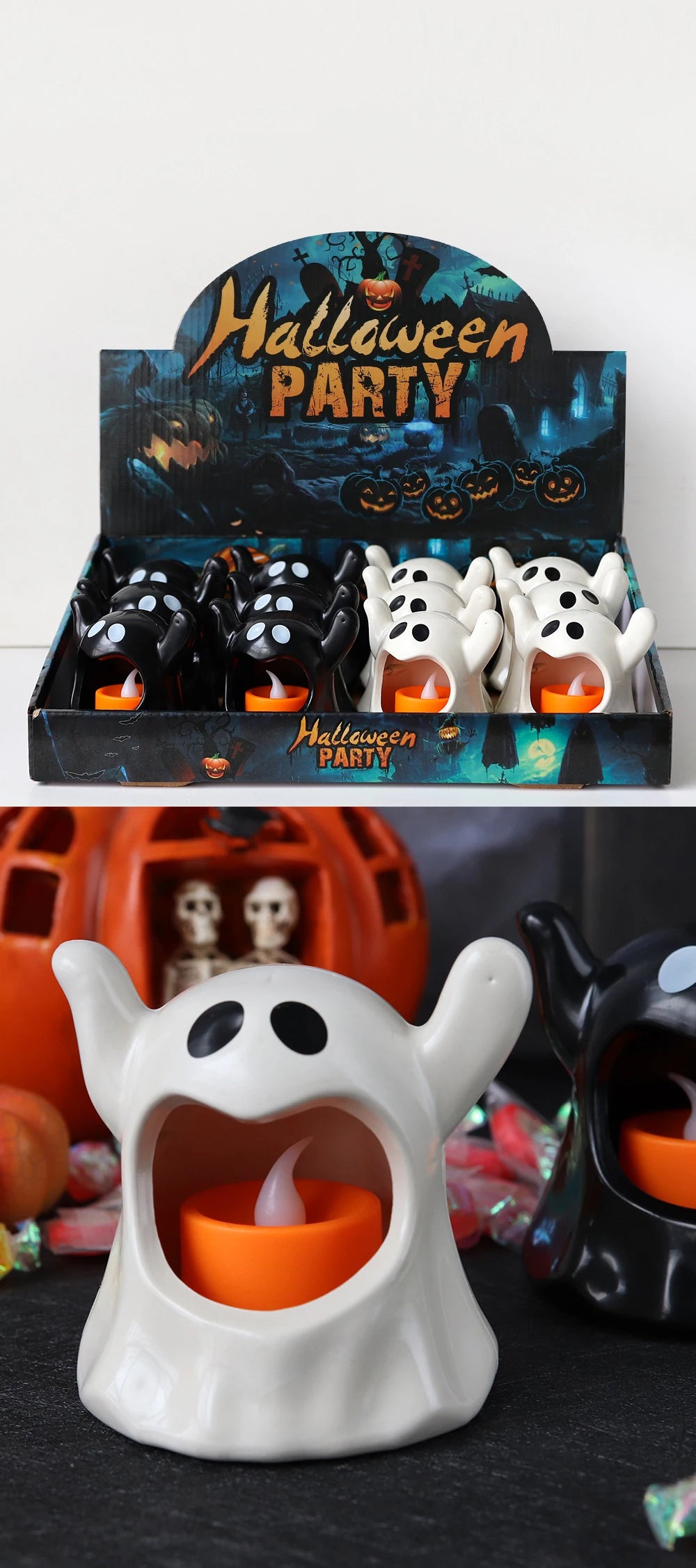 Candela elettronica a LED fantasma Halloween