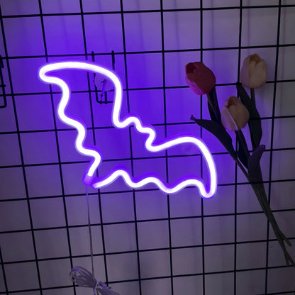 1 pz luce al neon pipistrello