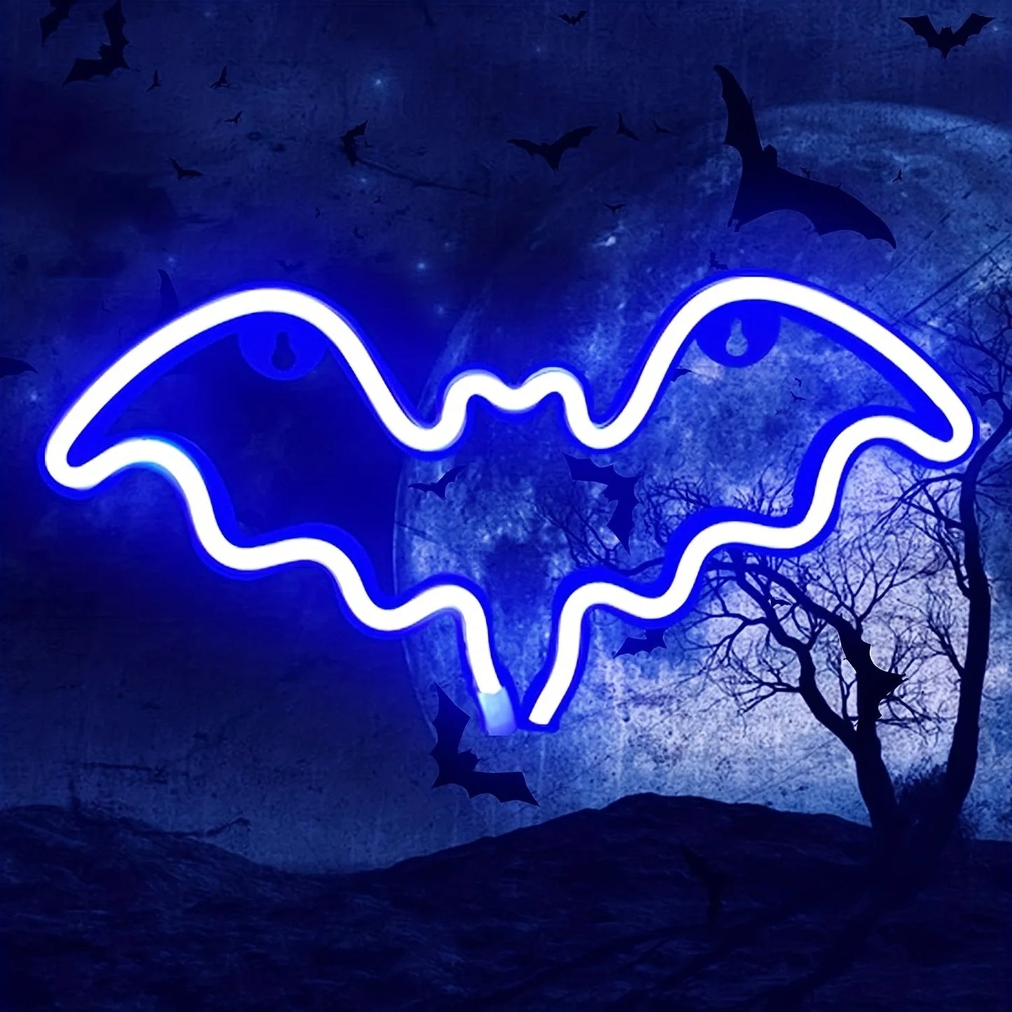 1 pz luce al neon pipistrello