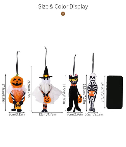 Decorazioni da appendere: zucca ,gatto nero, fantasma ,teschio