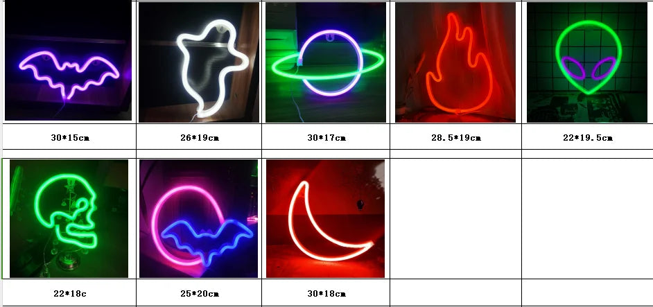Decorazione da parete al neon
