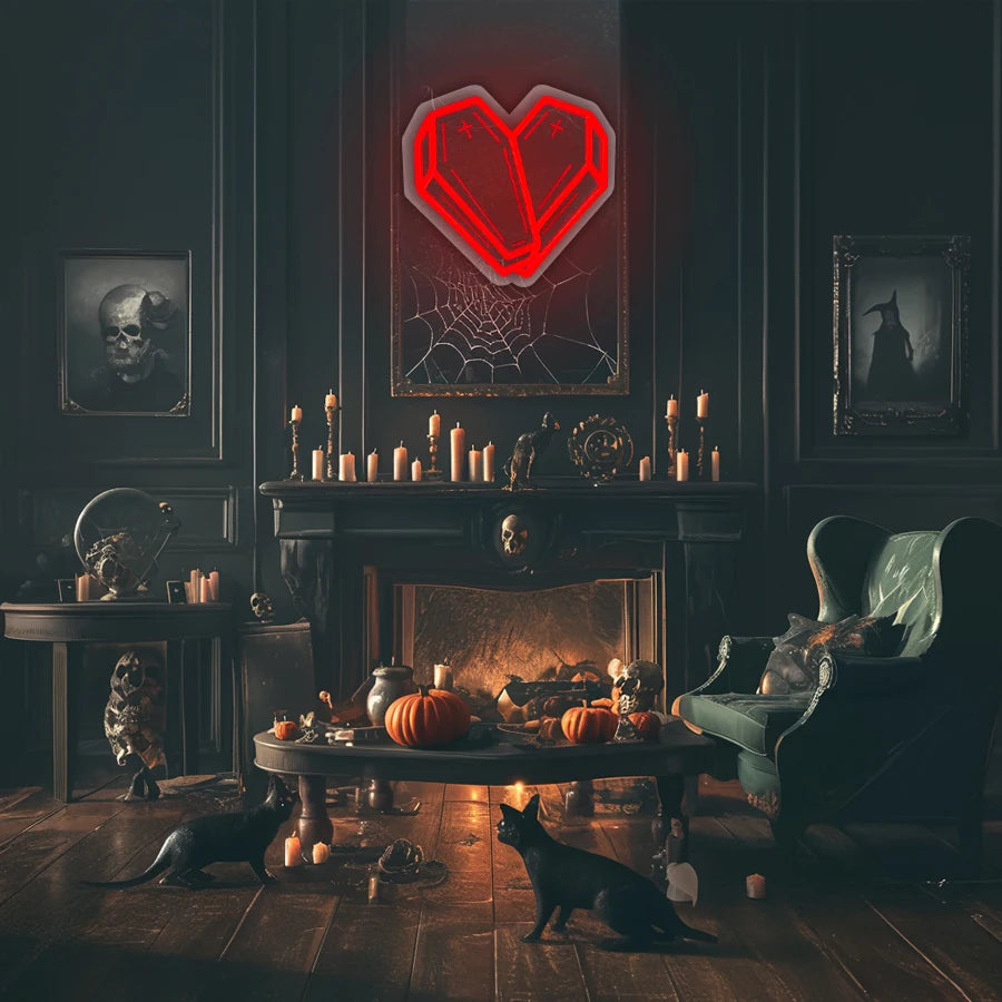 Insegna al neon bara/cuore