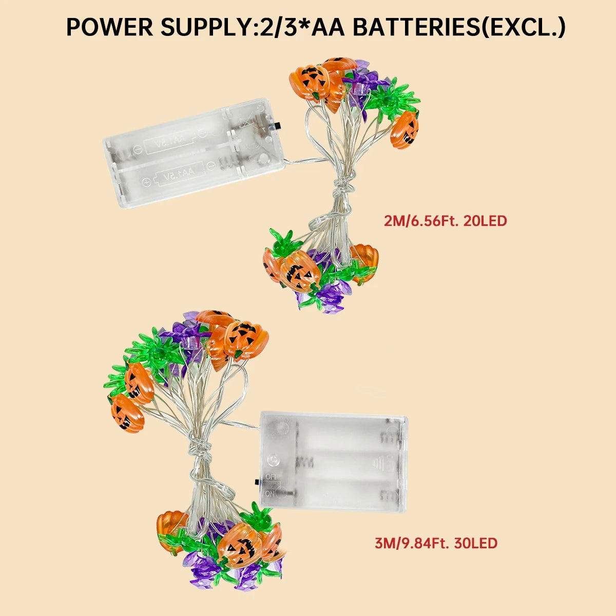 1pz luci LED Halloween a batteria impermeabile