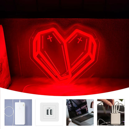 Insegna al neon bara/cuore