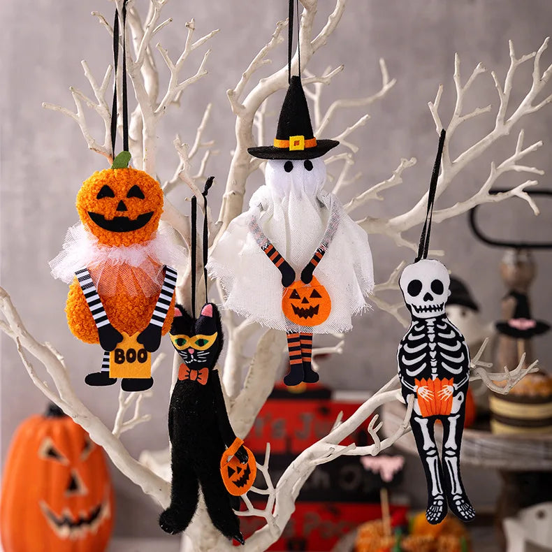 Decorazioni da appendere: zucca ,gatto nero, fantasma ,teschio