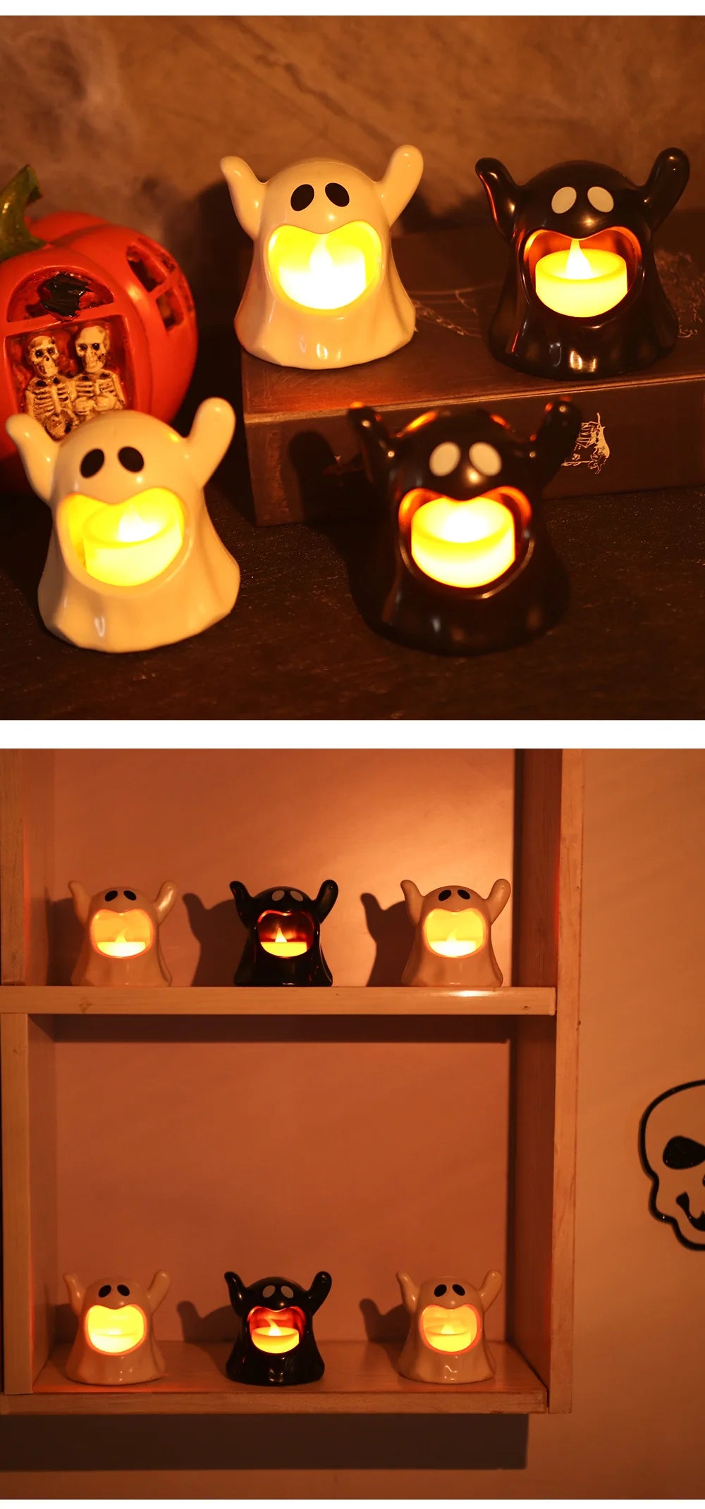 Candela elettronica a LED fantasma Halloween