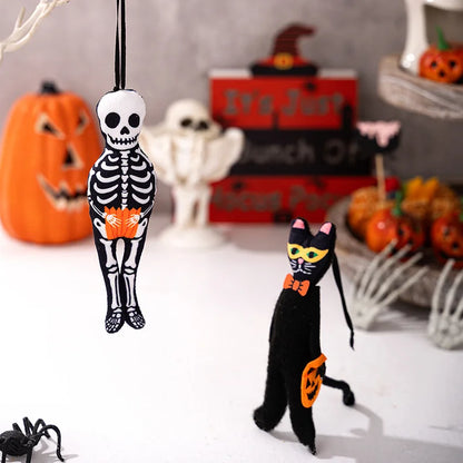 Decorazioni da appendere: zucca ,gatto nero, fantasma ,teschio