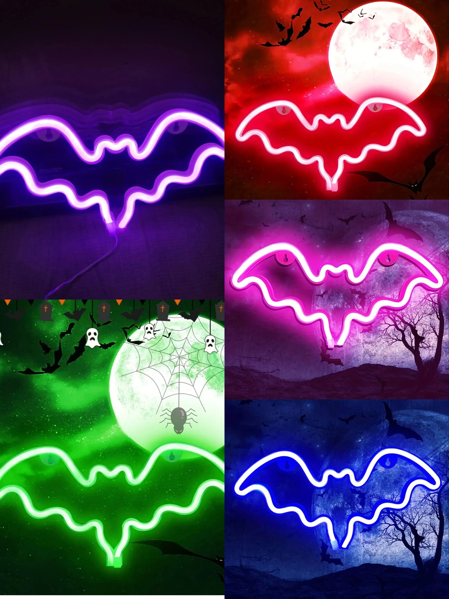 1 pz luce al neon pipistrello