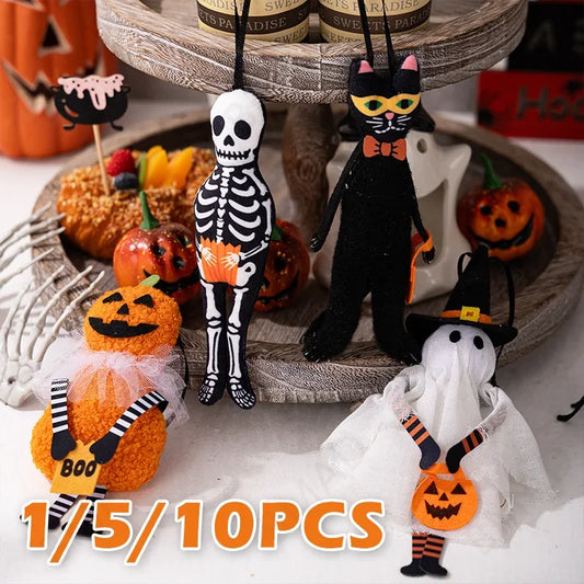 Decorazioni da appendere: zucca ,gatto nero, fantasma ,teschio