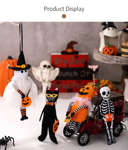 Decorazioni da appendere: zucca ,gatto nero, fantasma ,teschio