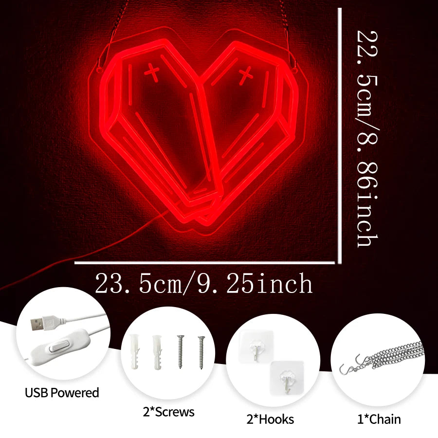 Insegna al neon bara/cuore